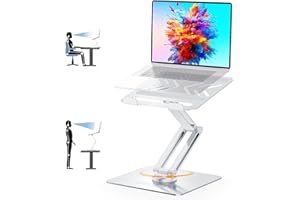 Urmust Adjustable Laptop Stand, Ergonomic with 360° Rotating Base, Foldable & Portable Laptop Riser, Compatible with MacBook,