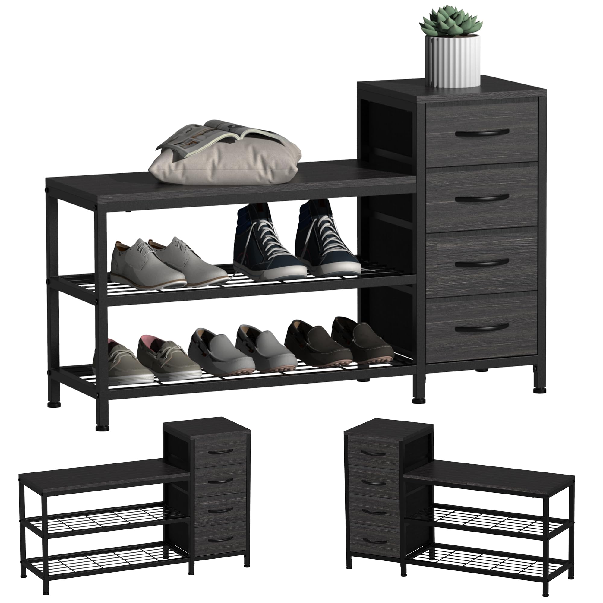 Shoe Rack Bench Shoe Storage Bench With Hidden Shoe Rack
