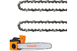 2 Pack 16 Inch Chainsaw Chain 56 Drive Links .050" Gauge, 3/8" Pitch, 16" Replacement Chain Low-Kickback Chainsaw Chains Comp