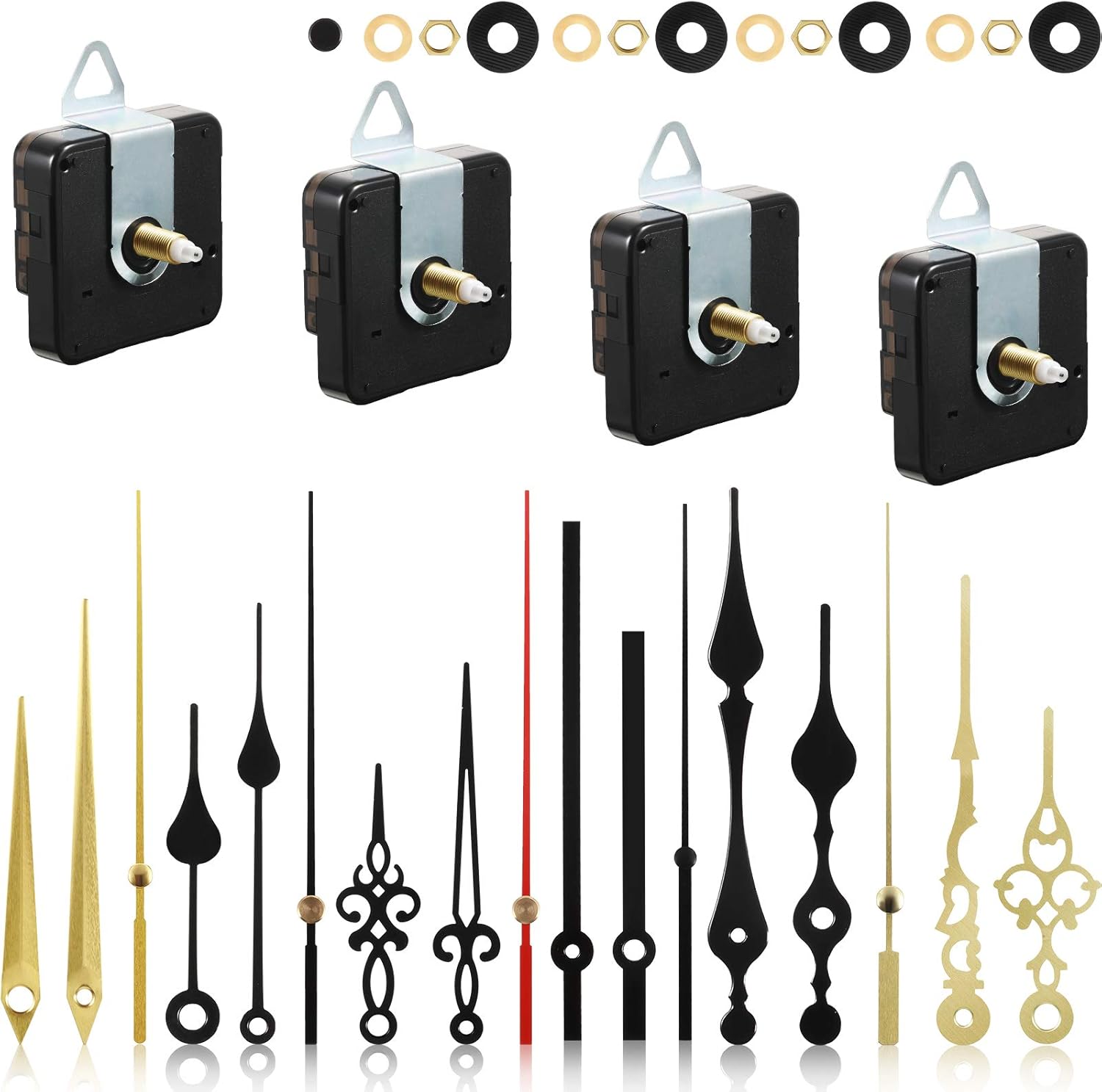 4 Pieces Quartz Clock Movement Mechanism Non Ticking DIY Clock