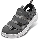 FitVille Diabetic Sandals for Men Wide Width with Arch Support Comfortable Mens Diabetic Sandals Fully Adjustable Straps Lightweight