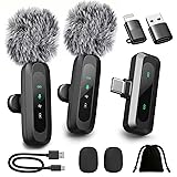 Upgraded 2 Pack Mini Clip on Microphone With LED