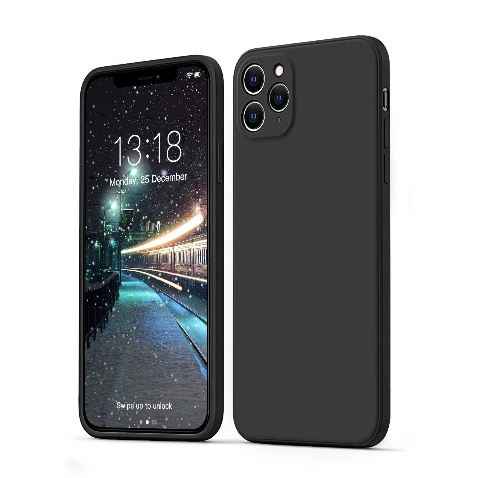 GOODVISH Ultra Slim Liquid Silicone Case Compatible with iPhone 11 Pro 5.8 inch | Upgraded Camera and Screen Protection | 360 ° Full Covered Shockproof Cover(Black) — image 1