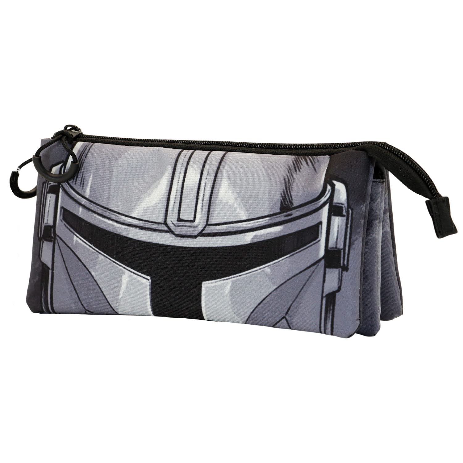 Star Wars The Mandalorian Helmet-Fan Triple Pencil Case, Grey