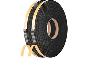 Kikerike Self Adhesive Foam Tape Weatherstrip 1/2In x 1/4In x 42Ft High Density Foam Insulation Strips Seal Weather Stripping with Strong Adhesive for Door and Window Sound Isolation Soundproofing