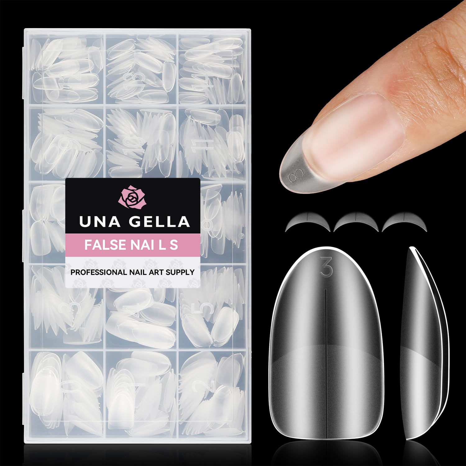 Photo 1 of UNA GELLA Short Oval Almond Nails, 504Pcs Pre-shape Fake Nails Full Matte Cover Acrylic Round Almond Gel Nail Tips, 15 Sizes No C Curve Press on Nails for Nail Extension Art DIY Salon