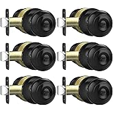 AEEKEL Privacy Door Knob, Matte Black Door Knobs Interior Keyless Locks Set(6 Pack), Bedroom Bathroom Door Knob with Lock, Re