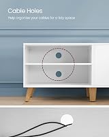 VASAGLE TV Unit 140 cm White for up to 65 inch TVs with 2 Doors view 8
