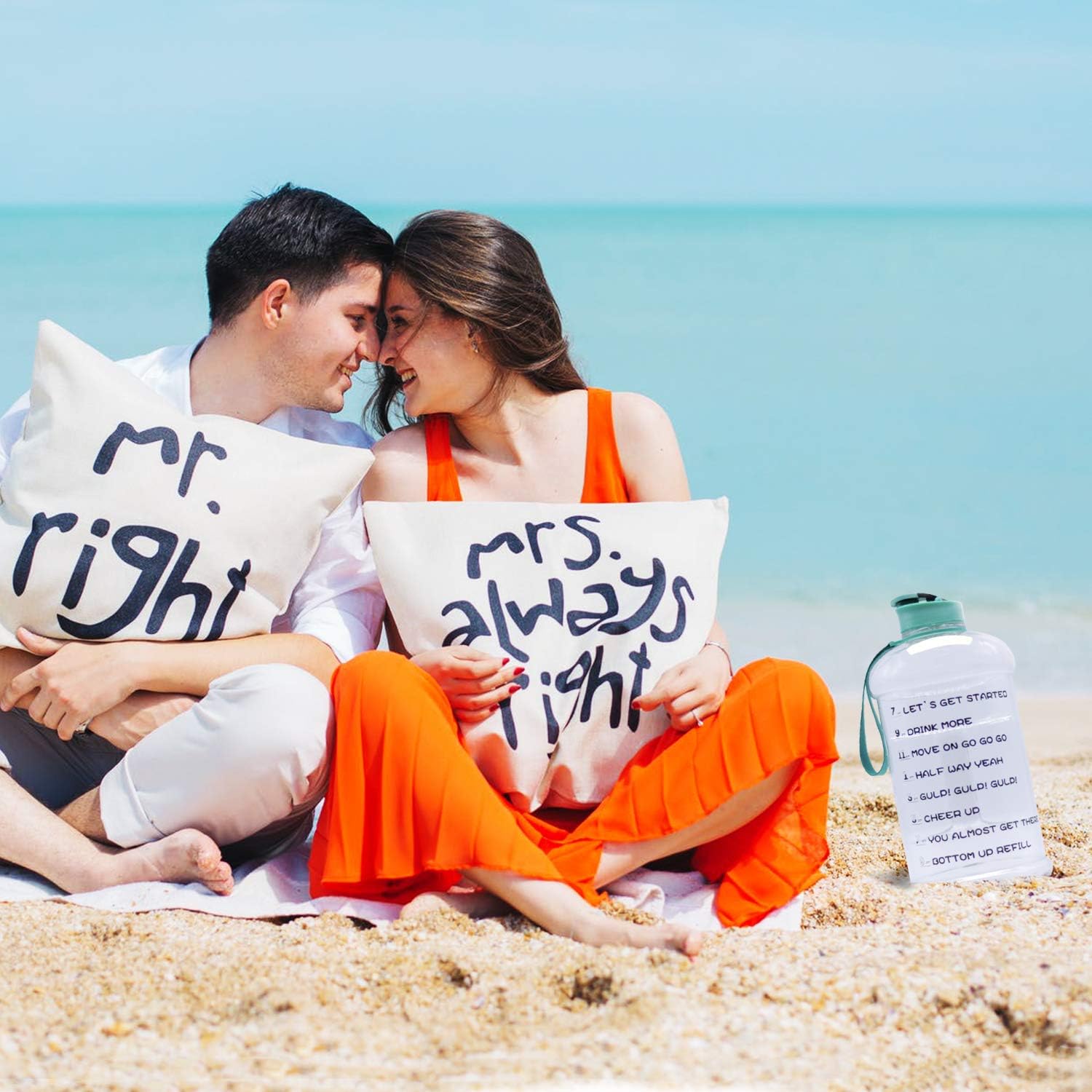 TOOFEEL Dishwasher Safe 2.2L Big Reusable Sports Water Bottle 75oz Half Gallon Water Jug with Mitivational Time Marker Container Large Capacity Canteen BPA Free Leak-Proof for Gym Fitness Athletic