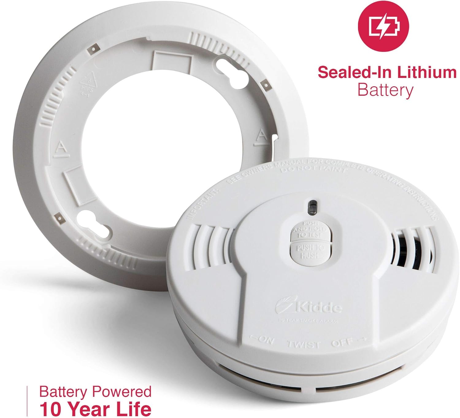 Kidde Sealed Lithium Battery Power Smoke Detector Alarm | Model i9010 - - 