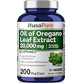NusaPure Oregano Oil Extract 20000mg | 200 Veggie Powder Capsules | Naturally Occurring Carvacrol | Non-GMO and Vegan Extract 65:1