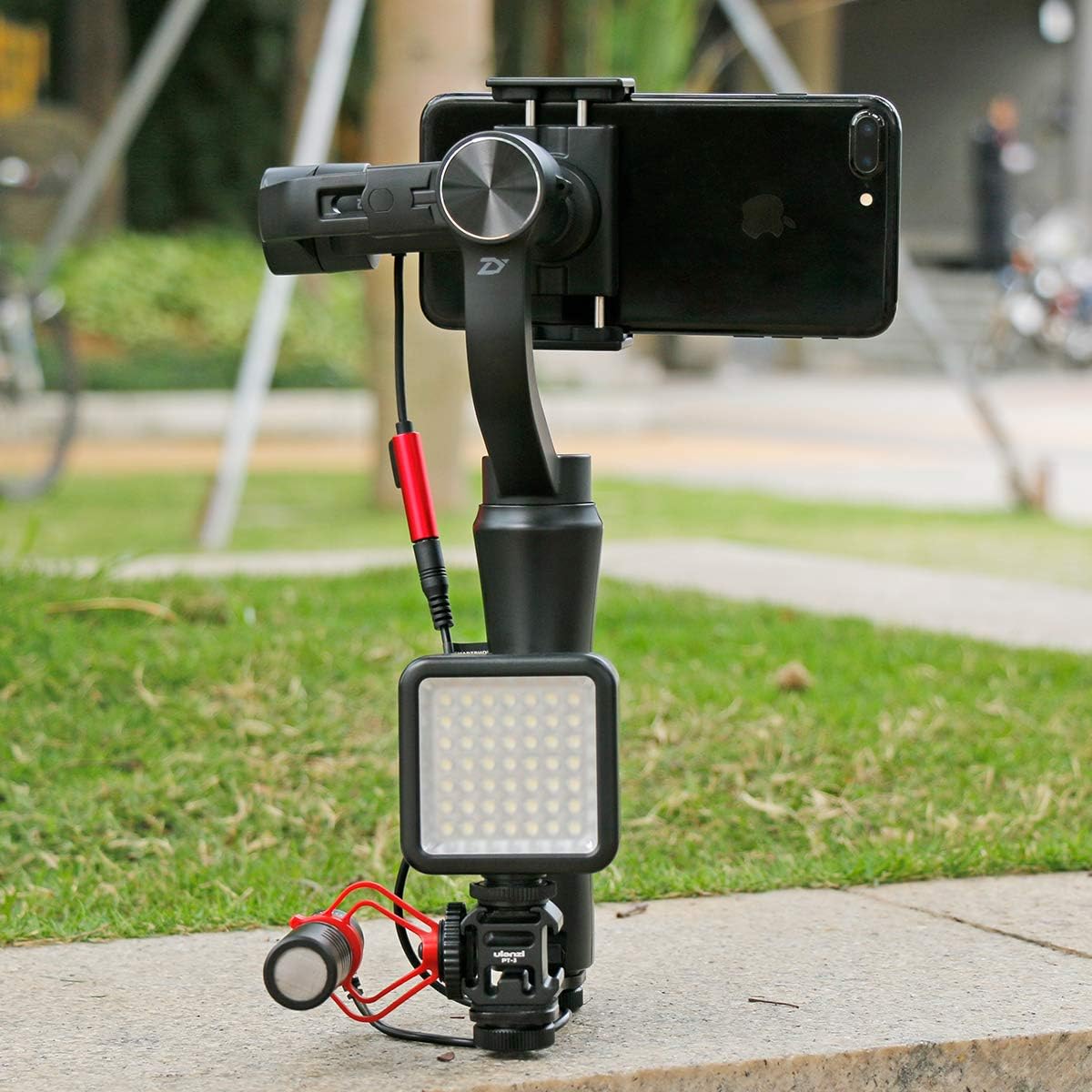 Ulanzi PT-3 Triple Cold Shoe Gimbal Microphone Mount Extenstion Bar, w 1/4 inch Adapter Video Light Microphone Mount Compatible for DJI OM 4/OSMO Mobile3/Zhiyun Smooth q 4/Feiyu Gimbal Stabilizer : Camera & Photo