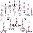 TAMHOO 15PCS 14G Stainless Steel Belly Button Rings for Women with AAA Cubic Zirconia