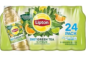 READY SET GOURMET Diet Green Iced Tea - Citrus Flavor With Other Natural Flavors - With 100% Daily Value Antioxidant Vitamin C Per 12 Fl Oz, 24-500 ml Bottles - 1 Pack