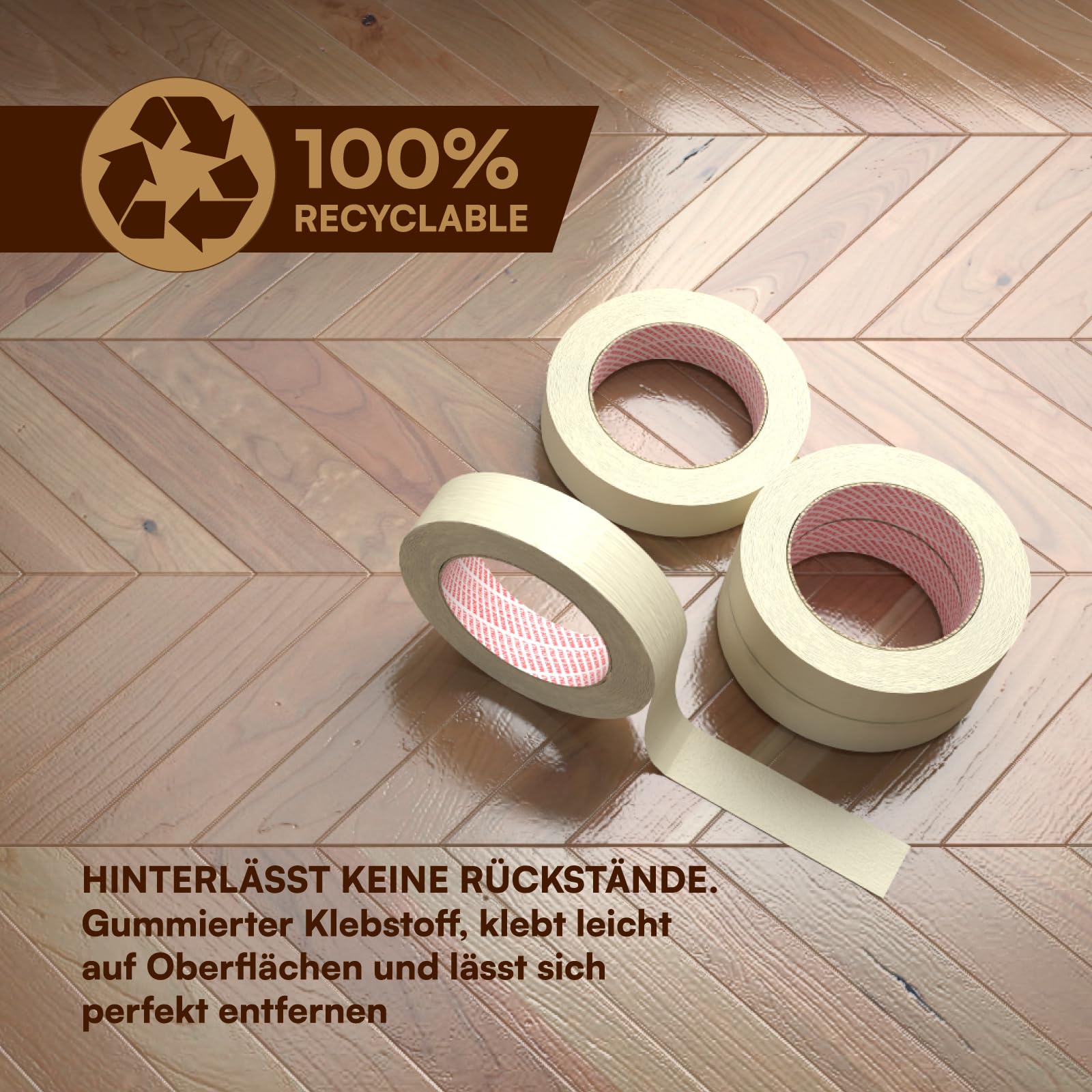 12x Malerband 25mm x 50m - Malerkrepp Kreppband - Vielseitiges Klebeband für Malerarbeiten ohne Lösungsmittel - Abklebeband 6