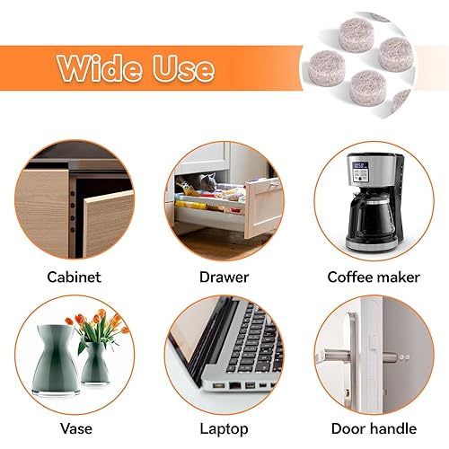 Furnimate Cabinet Bumpers Felt Cabinet Door Bumpers-Small Felt