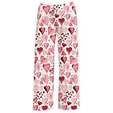 BRIEF INSANITY Red Painted Hearts Lounge Pajama Pants for Men and Women | Love Design Bottoms - Comfy, Ultra Soft, Novelty Loungewear Pants (Painted Hearts Pajamas, Small)