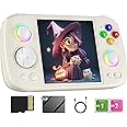 RG Cube Retro Handheld Game Console , Android 13 System Unisoc T820 Processor 3.95 Inch IPS Touch Screen 5200mAh Battery 16 Million Color RGB Joystick Lighting(White)