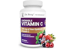DR. BERG NUTRITIONALS Dr. Berg Chewable Vitamin C Complex - Made with Organic, Non-GMO Berries - 60 Delicious Wafers