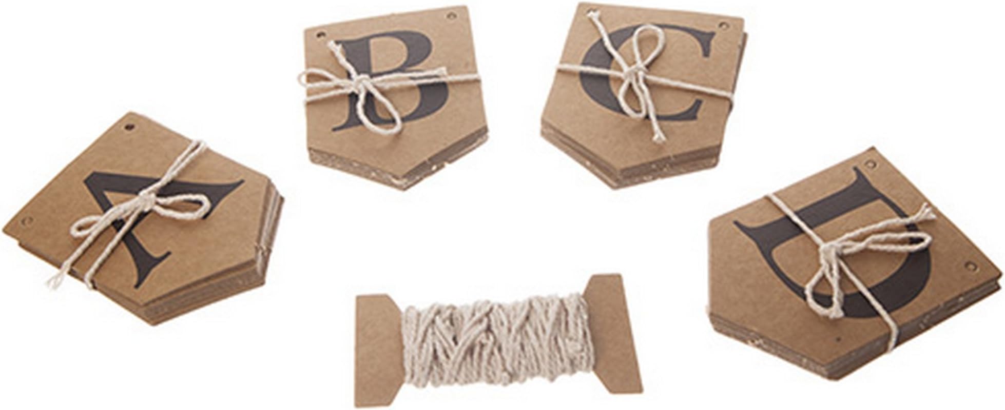 West5ProductsCreate Your Own Personal Craft Alphabet Letters Pennant Bunting Banner - Brown