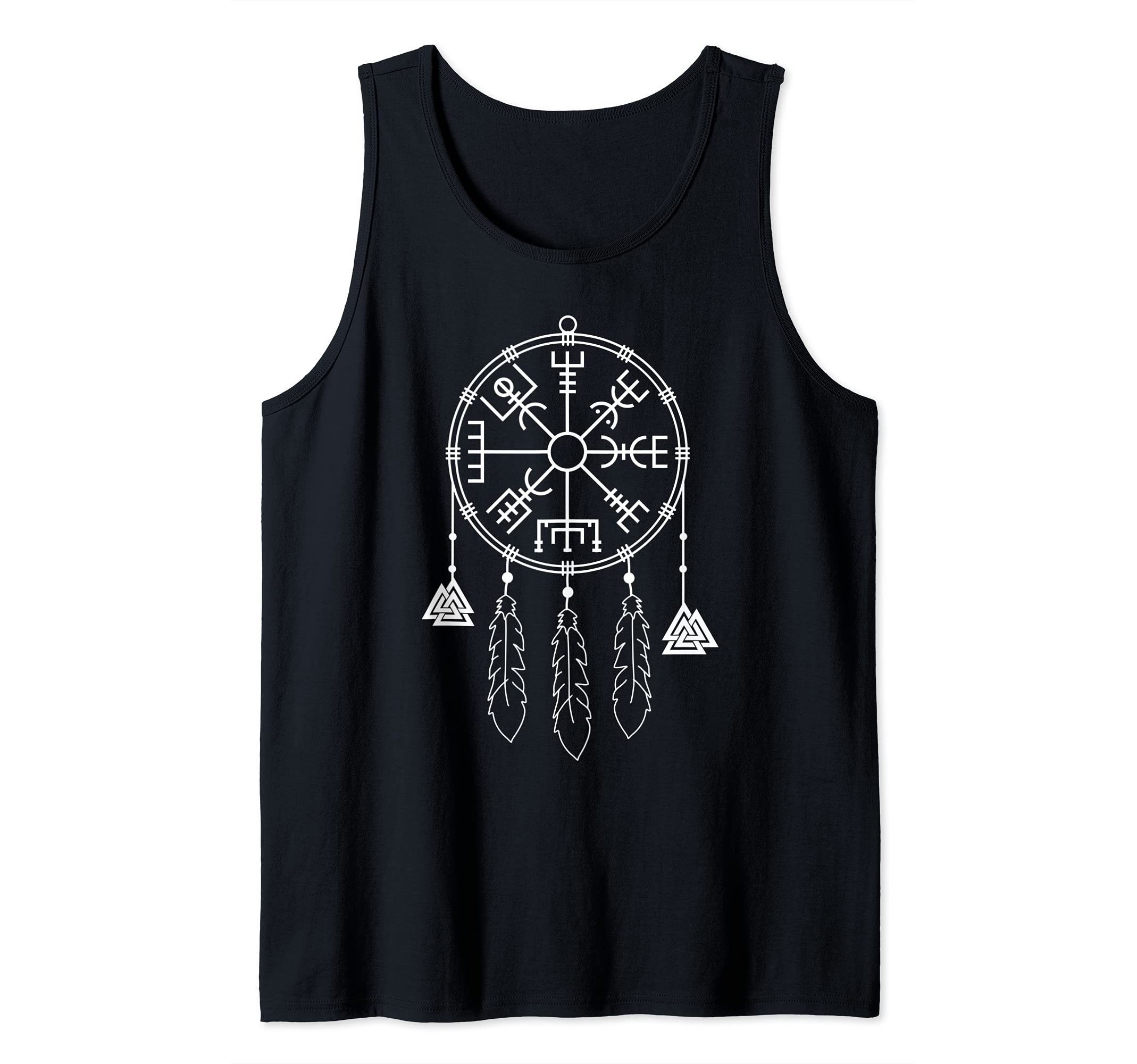 Viking Compass Vegvisir - Celtic Vegvísir Dreamcatcher Tank Top