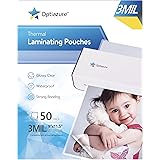 Optiazure Thermal Laminating Pouches 9"x11.5" Inches, 3mil 50Pack, Laminated Paper, Clear, Letter Size