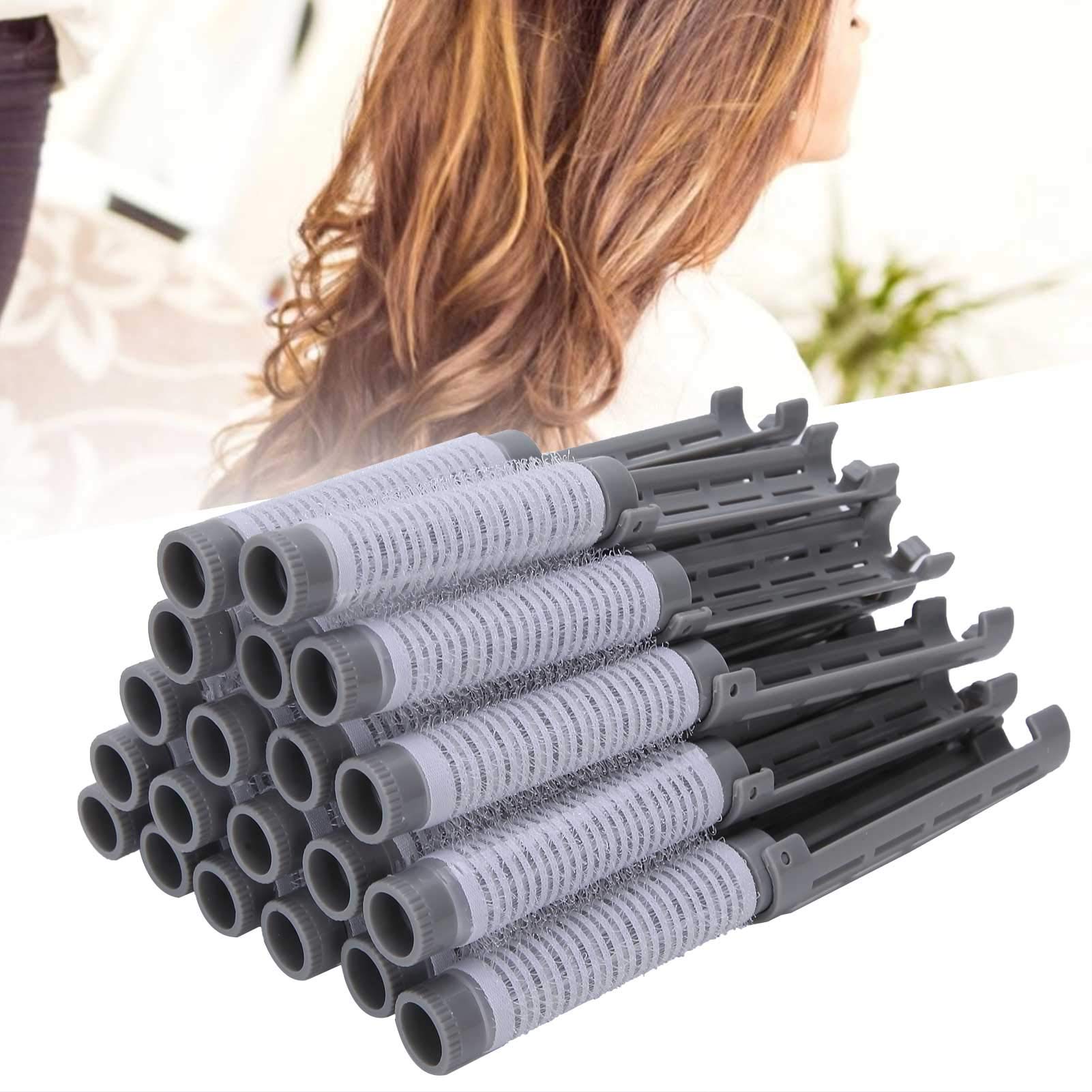 Hair Perm Kit, 20pcs Rods Large Kit for Women, 20pcs Fluffy Hair Perm Rods with Clips for Soft and Plump Curls, Hairdressing Tool Kit Fluffy Roller Curler Hairdressing Styling Tool (Grey)
