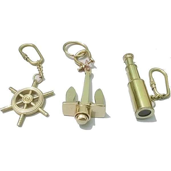 Brass Ring Vintage Solid Nautical Gift Keychain Pendant Fob