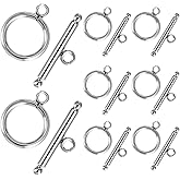 30 Sets Toggle Clasps for Jewelry Making T-Bar Jewelry Clasps Stainless Steel OT Clasp Bracelet Necklace Clasp DIY Materials