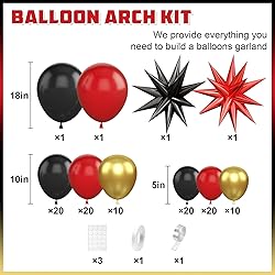 Red Black Balloon Arch Kit,Balloon Garland with