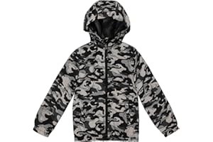 SUNDAY ROSE Boys Rain Jacket Lightweight Breathable Raincoat Waterproof Hooded Windbreaker For Kids