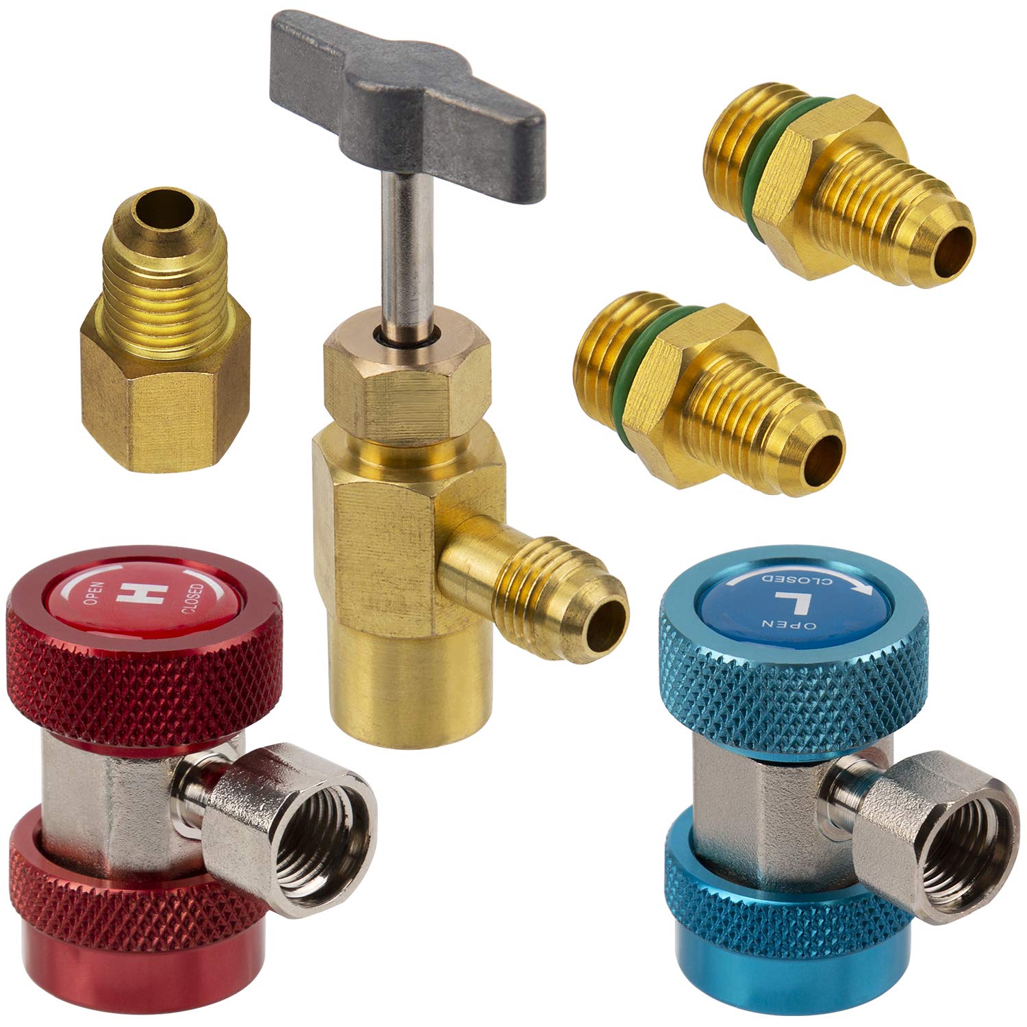 AC R134A Quick Couplers Adapters R134A Can Tap with Tank Adapter for