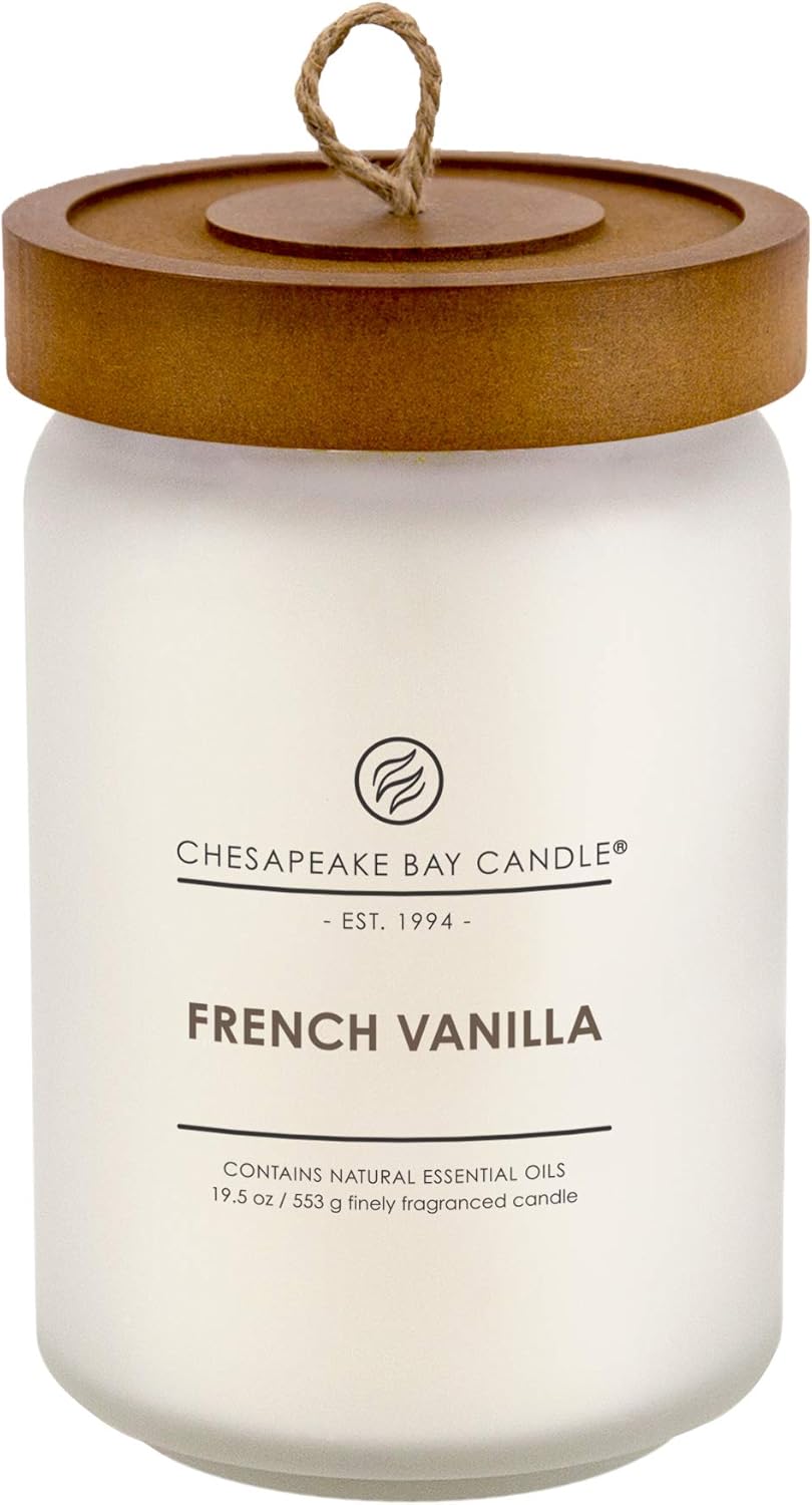 Chesapeake Bay Candle Scented Candle, French Vanilla, Large Jar, White