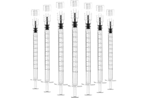1ml Luer lock Syringe with Cap, 30 Pack Plastic Syringes without Needles, Individually Packaged in Sterile, Suitable for Labo