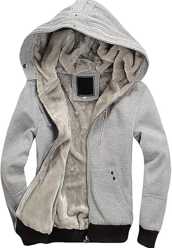 mens faux fur lined hoodie