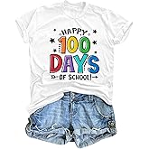 100 Days of School Shirt Women Teacher Life T-Shirt Funny Inspirational Graphic Tees Tops