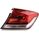 Tail Light Compatible With 2014 2015 Honda Civic Outer Passenger Side | 4-Door models,Right side taillight,Rear light,Replace 33500TR0A51