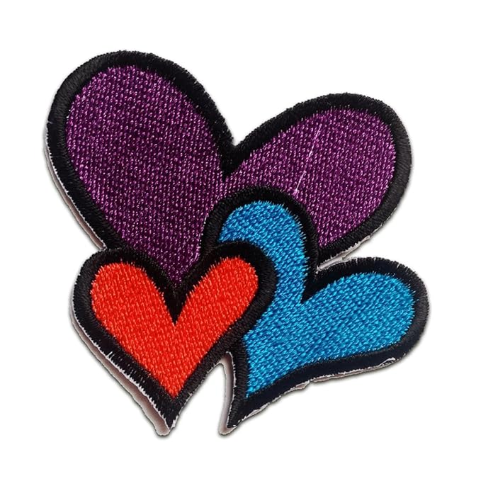 title=Toppe termoadesive- cuore- colorato- 6.8x5.9cm- by catch-the-patch® Patch Toppa