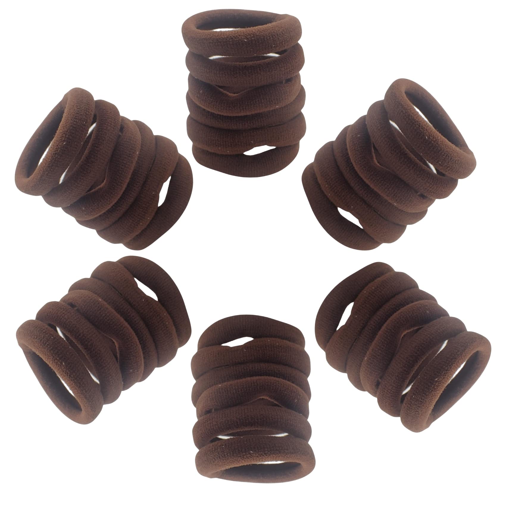 Topkids Accessories 36 pc Thick Hair Bands for Women and Girls, Hair Bobbles Elastic HairBands Ponytail Holders Hair Ties Hair Elastics Hairbands Women Hair Ties No Damage elastic hair bands (Brown)