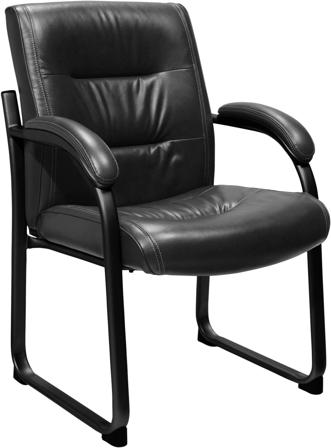 Serta 43499S Faux Leather Guest Chair, Black Kitchen & Dining