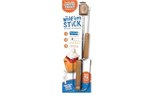 Wolf'em The Wolf’Em Stick - Now with Marshmallow & Hot Dog Roaster Attachment, Brown