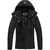 Women's Waterproof Lightweight Raincoat Windproof Windbreaker with Detachable Hood Breathable Outdoor Rain Jacket for Hiking