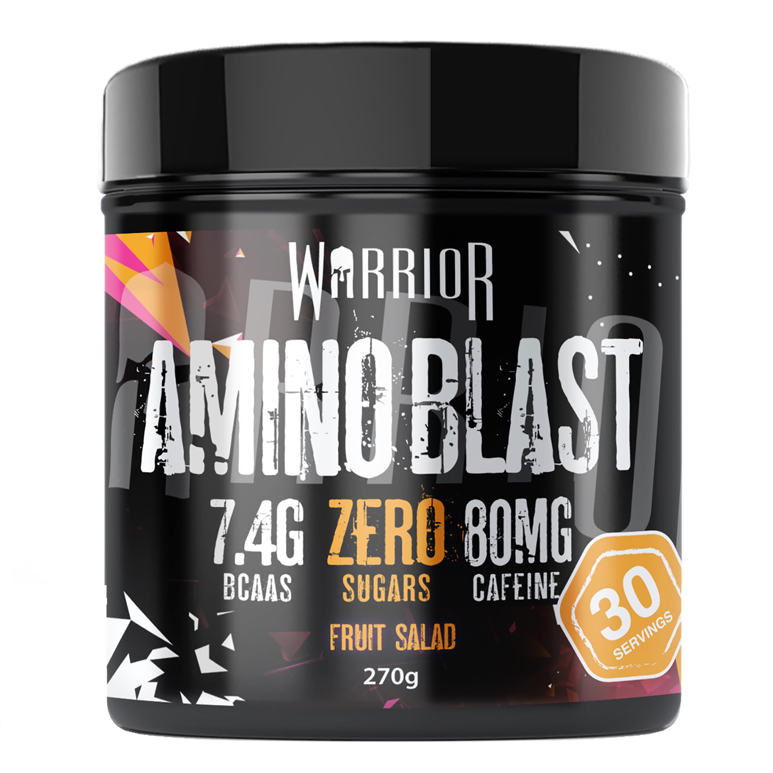 Warrior Amino Blast BCAA Powder 270g – Fruit Salad Flavour, BCAA Supplement for Muscle Recovery, Energy, Endurance, Hydration, Pre & Post Workout Nutrition - Fruit Salad