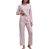 NoirEle Womens Pajama Set, Long Sleeve Pajamas Top and Pants Soft Pjs Set Soft Loungewear with Pockets,S-2XL