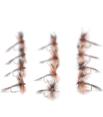 Mouches Sèches Truite – Noir Et Paon – 3 Par Paquet – Choix Tailles – Troutflies UK