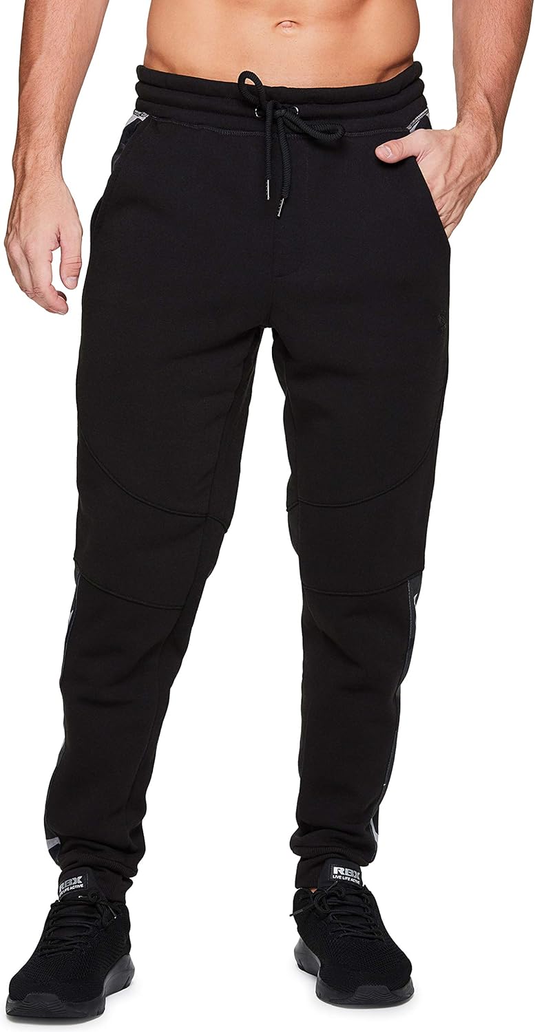 RBX Active Men's Athletic Fleece Lined Tapered Jogger Sweatpant with Pocket at  Men’s Clothing store