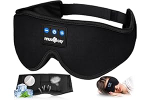 MUSICOZY Sleep Headphones, Bluetooth 5.4 Sleep Mask Headband Headphones Sleeping Eye Mask, Wireless Music Earbuds Earphones with HD Stereo Speakers for Side Sleepers, Cool Gadgets Unique Gift