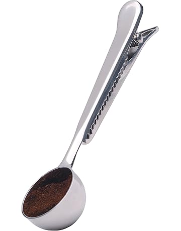 Coffee Bag Clip Stainless Steel Ground Coffee Coffee Scoop Spoon With Bag Sealing Clip 2 In