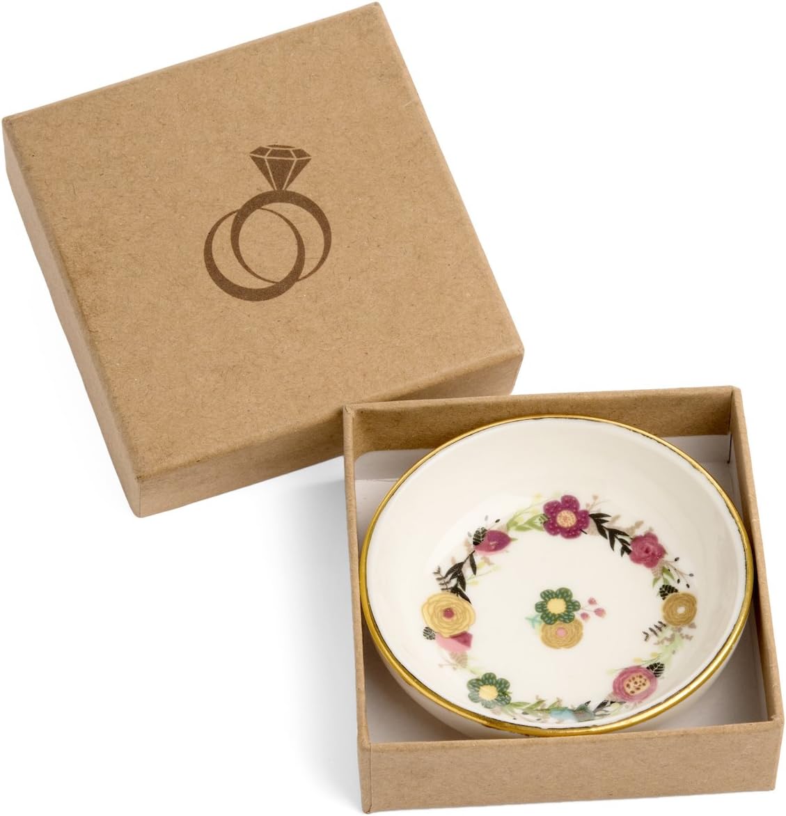 SPIRA Designs Floral Flower Jewelry Ring Dish in Gift Box