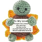 ACHYHAVIN Funny Handmade Crochet Turtle Present– Romantic Anniversary Wedding Gifts for Wife, Husband–Cute Love Gift for Him,Her, Boyfriend, Girlfriend, Birthday, or Valentine’s Day